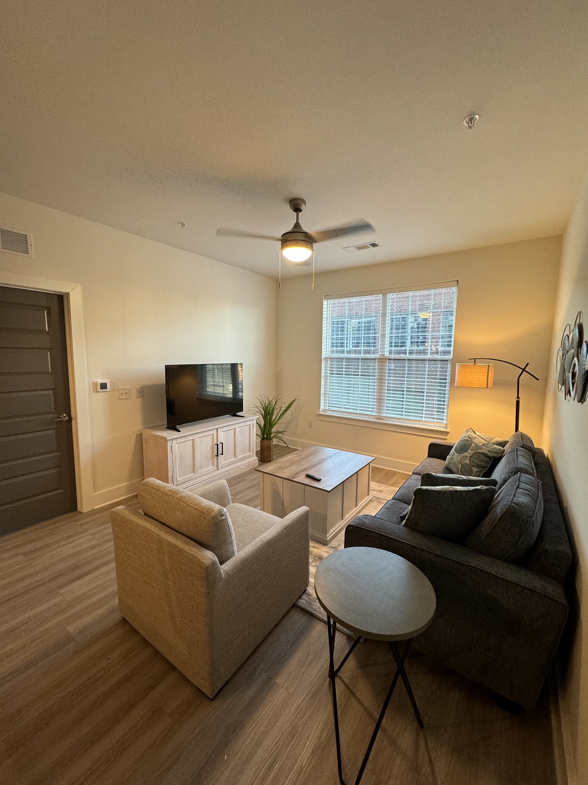 Second living room with gray sectional